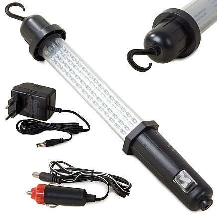 Darbnīcas lampiņa 60 LED, 12V/230V strāvas padeve