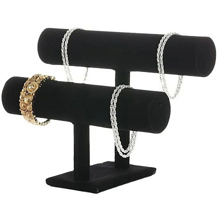 Aesthetic Jewellery Stand with Rollers - Suede Bracelet and Watch Storage System for Vitrine and Jewellery Collections