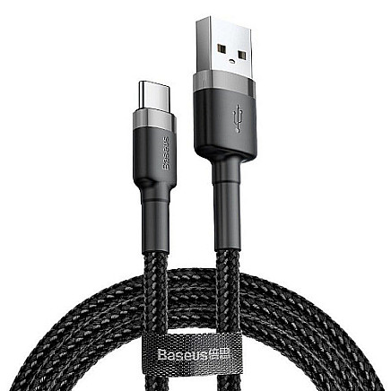 Baseus Cafule kabelis USB-C 3A 0,5 m (pelēks+melns)