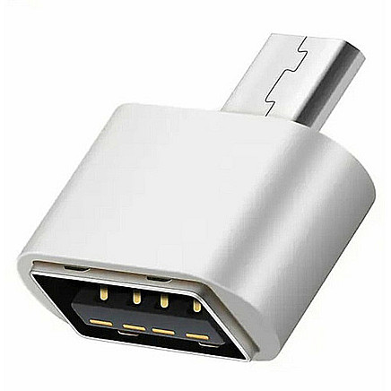 USB OTG adapteris microUSB baltā krāsā - 5907621811990 USB OTG adapteris microUSB baltā krāsā