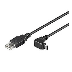 Кабель micro USB 2.0, A-B, разъем 90°, 1,8 м