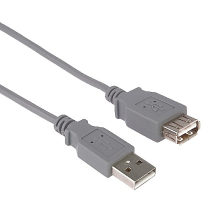 Удлинительный кабель PremiumCord USB 2.0, A-A, 0,5 м, серый