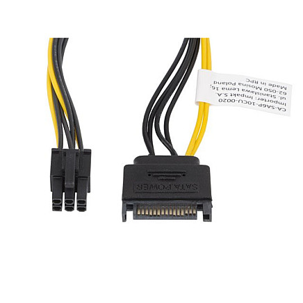 LANBERG SATA (M) na PCI EXPRESS (M) 6 PIN kabel 20cm