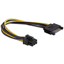 Delock barošanas kabelis SATA 15 pin uz 6 pin PCI Express