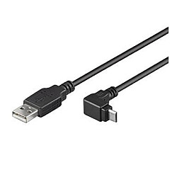 PremiumCord Micro USB 2.0 kabelis, A-B, 90° savienotājs, 1,8 m