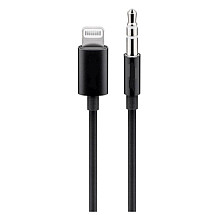 PremiumCord Apple Lightning audio adaptera kabelis ar 3,5 mm stereo ligzdu, 1 m, melns
