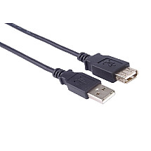 PremiumCord USB 2.0 pagarināšanas kabelis, A-A, 0,5 m, melns