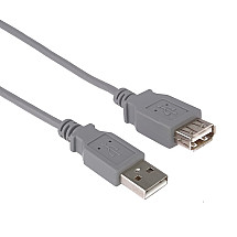 PremiumCord USB 2.0 pagarināšanas kabelis, A-A, 2 m, pelēks