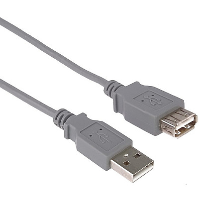 PremiumCord USB 2.0 kabelis pagarinātājs, A-A, 2m, pelēks