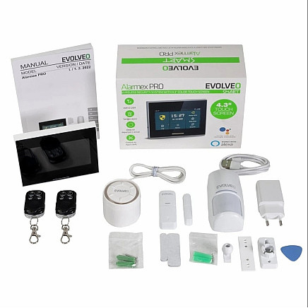 Alarmex Pro, vieds bezvadu Wi-Fi/GSM signalizācija, 4,3 IPS
