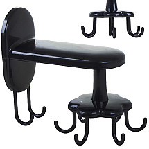 Virtuves un vannas istabas piederumu rotējošais turētājs ar 8 āķiem