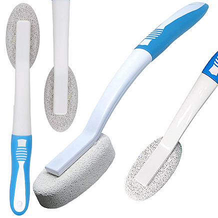 Pumice brush for bathroom cleaning