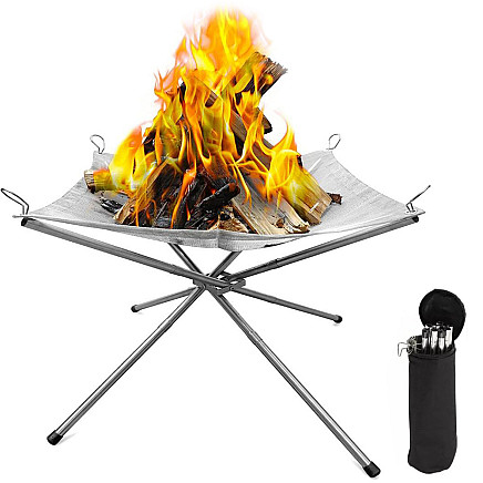 Camping portable folding campfire stand