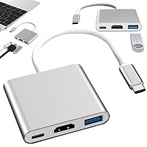 USB-C USB 3.0 HDMI Adapteris 3-in-1 4K