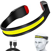 Head torch cob headband forehead 2in1