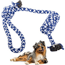 Spēka vilkšanas suņu rotaļlieta ar garu un izturīgu virvi