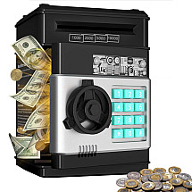 Automātiskā Monētu Banknošu Krājkase ar Kodu, Melns