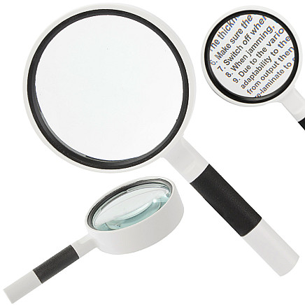 Klasiskā lupa ar 10x palielinājumu, 80 mm stikla lēca