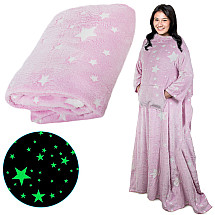 Blanket with sleeves fleece warm sweatshirt dressing gown neon