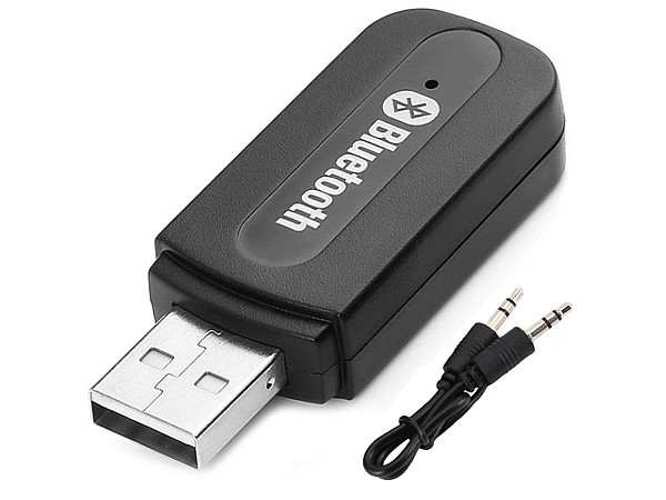 Bluetooth audio uztvērējs ar AUX 3.5mm un USB, melns