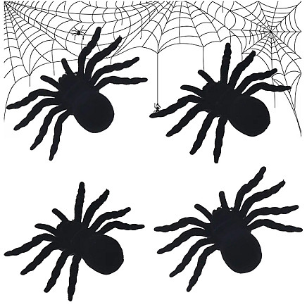 Zirnekļi Hellovīnam - 4 gab. dekorācijas