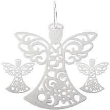 Ziemassvētku Eglītes Eņģeļu Piekariņi 3Gab Spīduma Bumbulīši