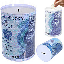 Metal money box banknote