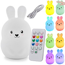 Children's night light led rabbit touch rgb remote control