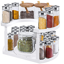 Bin organiser spice rack rotatable