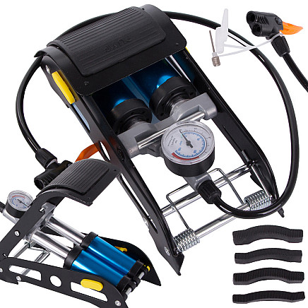 Automašīnas kāju sūknis dvīņu virzuļa gala vāciņi velosipēdu auto matraču...