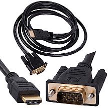 Cable vga - hdmi 2m gold full hd connectors d-sub cable