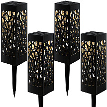 Saules dārza laterna ar krēslas sensoru, 4 gab. komplekts