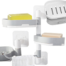 Ziepes trauks sienas stiprinājums ar piesūcekņiem un dvieļu turētāju