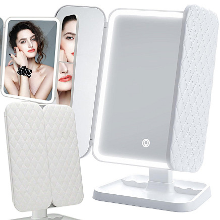 Cosmetic mirror illuminated led folding make-up mirror premium