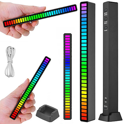 Usb leds sound response multicolour neon rgb led strip blinks 18 modes