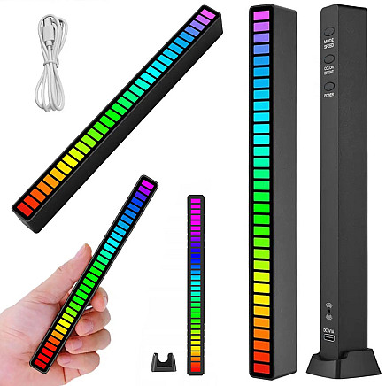 Usb led sound response multicolour neon strip rgb led blinking battery