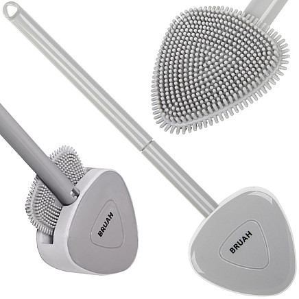 Silicone toilet brush for toilet washing wall unit