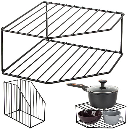 Kitchen corner standing metal shelf two-tier bathroom shelf
