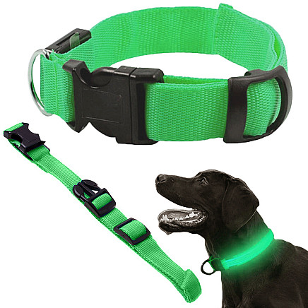 LIGHTING COLLAR 45-52CM GREEN (240) GAB_A