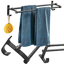 Divkāršais vannas istabas dvieļu turētājs (sienas stiprinājums)