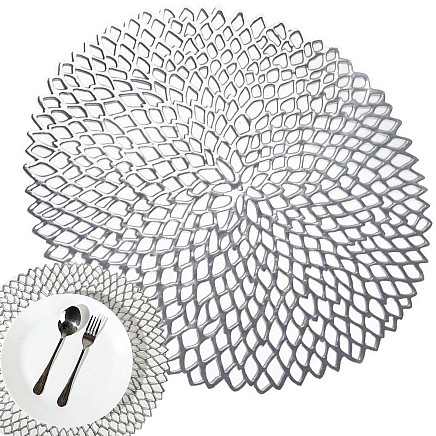 LACE TABLE MAT SILVER (180) GAB_A
