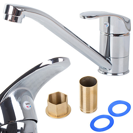 Kitchen mixer tap chrome long