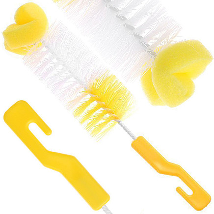 Bottle brush glass cleaner sponge