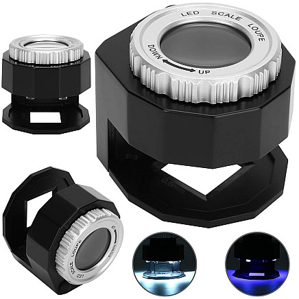 Jewellers loupe microscope 30x 3 led uv cartridge
