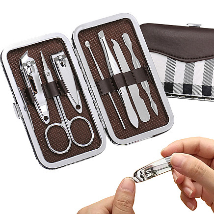 Nail art kit manicure pedicure case nail clippers 7 items