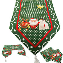 Christmas green table runner for christmas 205x35cm