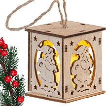 Wooden hanging christmas tree lantern lighting christmas decoration mickey