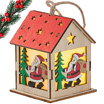 Wooden hanging christmas tree lantern lighting christmas decoration mickey