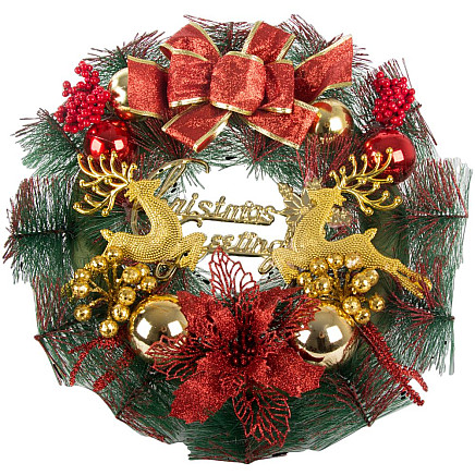 Ziemassvētku Adventes Durvju Vainags, 30 cm