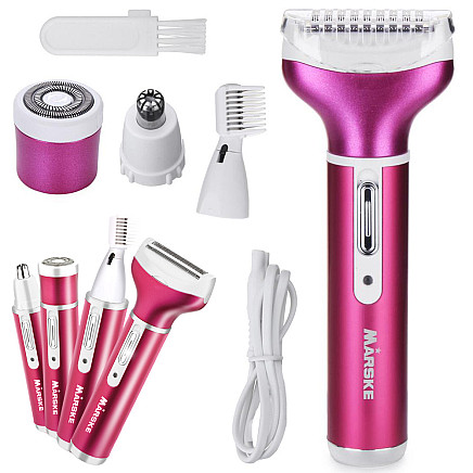 Depilator womens body shaver legs trimmer 4in1 interchangeable tips usb